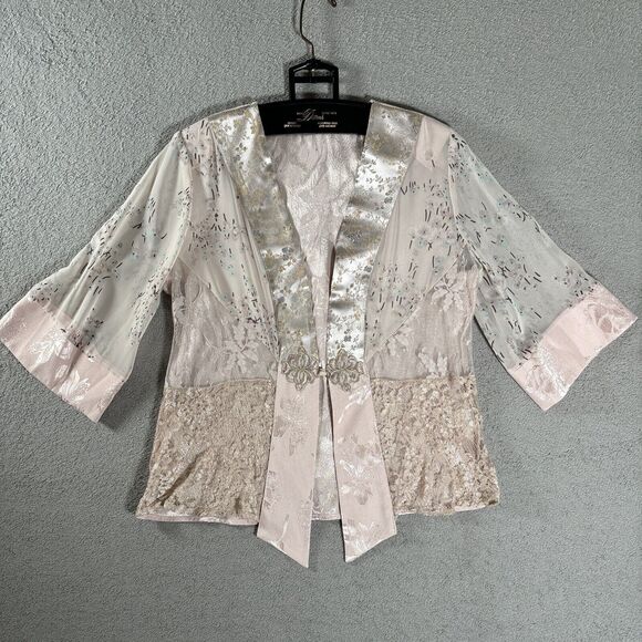 Vintage‎ Studio VK Blouse Kimono Women’s Size M Sheer Floral Lace Coquette Style - Picture 1 of 14